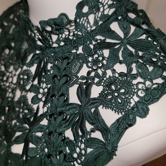 Bardot Women's Lace Overlay Midi Dress Size 8/M Hunter Green jj3545 - Picture 7 of 11